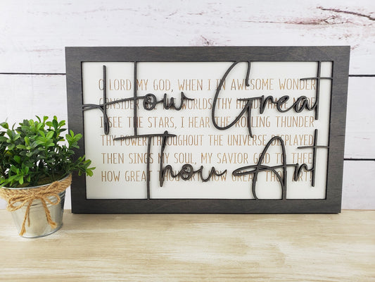 How Great Thou Art Layered Wood Sign